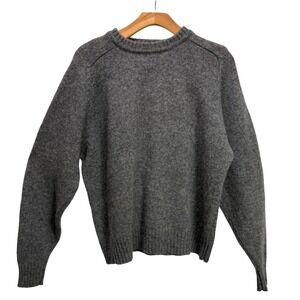 VTG Bowen & Wright Sweater Grey EUC 100% Shetland Wool Crew Neck Classic Work XL